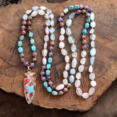 Aquamarine Peace Shield Necklace-Your Soul Place